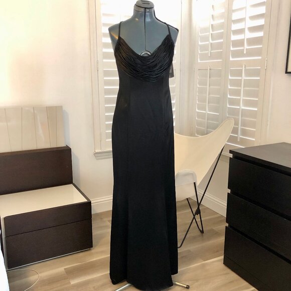 Rimini Dresses & Skirts - Rimini Long Luxurious Black Evening Gown Spaghetti Straps Size 8